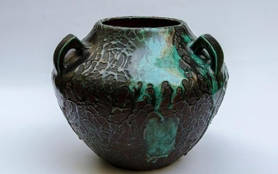 Atelier Primavera Art Deco Ceramic Vase H: 10" D: 12"