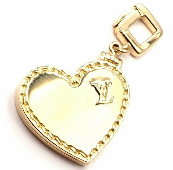 Authentic! Louis Vuitton 18k Yellow Gold Heart Locket