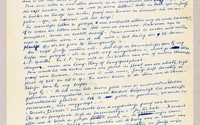 BOON, Louis Paul "Slot". Maandag [26 januari 1970] Handschrift, 4to: 1 p. "Het begint sommige...