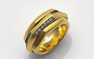 Bague pivotante Piaget "Possession" de 1997 or jaune, sertie de 750. Anneau dans l'anneau, pivotant,...
