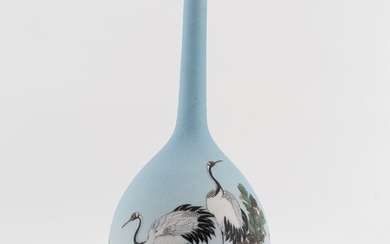 Bottle vase - Porcelain Shark's Skin 鮫肌 Glazed -A Japanese bottle vase -Porcelain Shark's Skin 鮫肌 Glazed Vase Takeuchi Chiubei c. 1890-1905 - Japan - Meiji period (1868-1912)