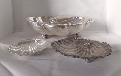 Bowl, Shells shaped bowls (3) - .800 silver, .915 silver, .925 silver - Europe and Mexico - Mid 20th century