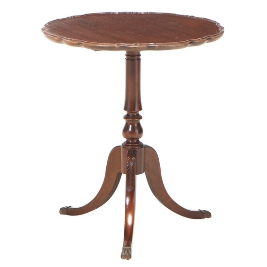 Brandt Classical Style Mahogany Piecrust Tea Table, Mid-20th Century
