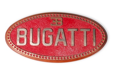 Bugatti Logo on Wooden Base