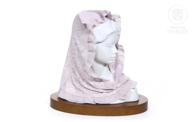 Bust with mantilla in Lladró porcelain, 20th century