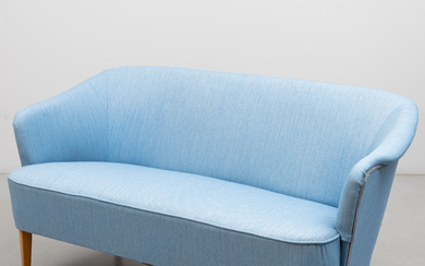 CARL MALMSTEN. Sofa, 2-seater, textile upholstered, mid 20th century.