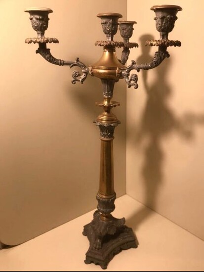 Candelabrum - Louis Philippe - Brass, Bronze - Mid 19th century