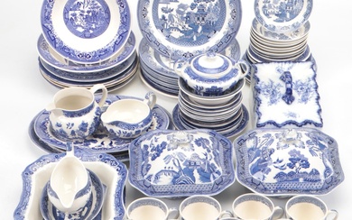 Carlton Ware, Wedgwood, and More Blue Willow Ceramic Dinnerware