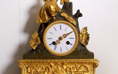 Mantel clock - 1827 "PONS" King's Watchmacker - Exceptional rare clock with its wire Louis Philippe Gilt bronze - 1830-1840
