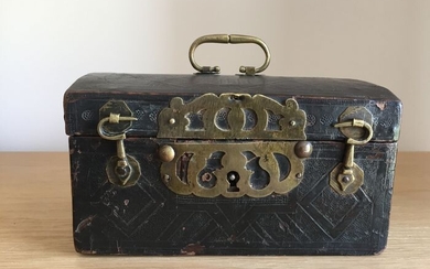 Casket - Brass, Leather, Wood - First half 17th century