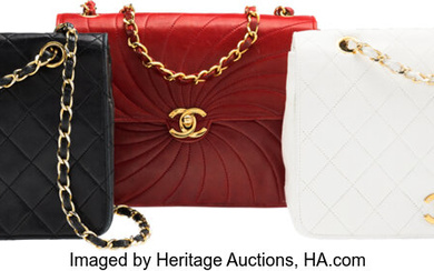Chanel Set of Three: Vintage Single Flap Bags 1986...