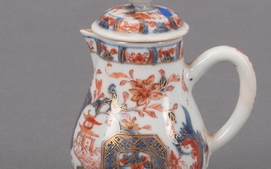Chinees porseleinen Imari roomkannetje met deksel, 18e eeuw -tuitje...