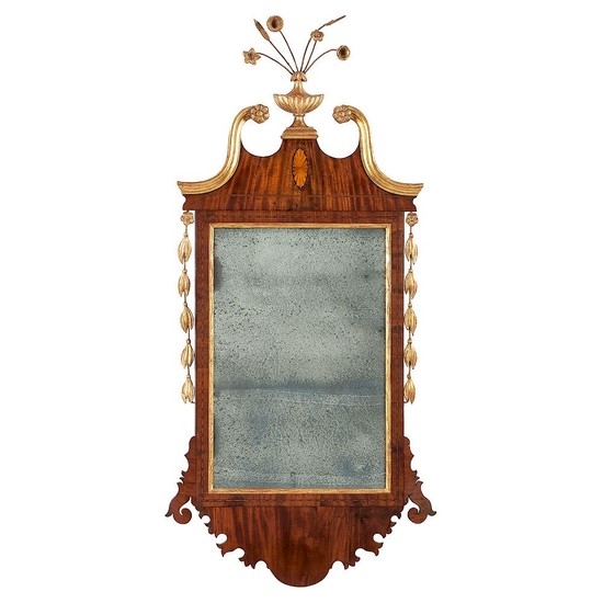 Chippendale Mahogany and Giltwood Mirror