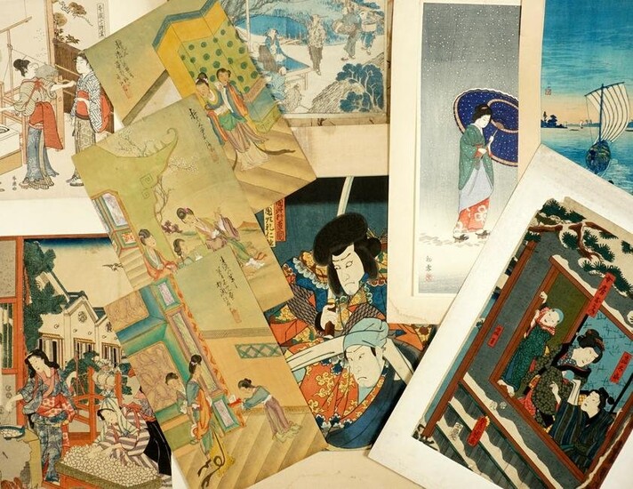 Collection of 10 Japanese Woodblock Prints
