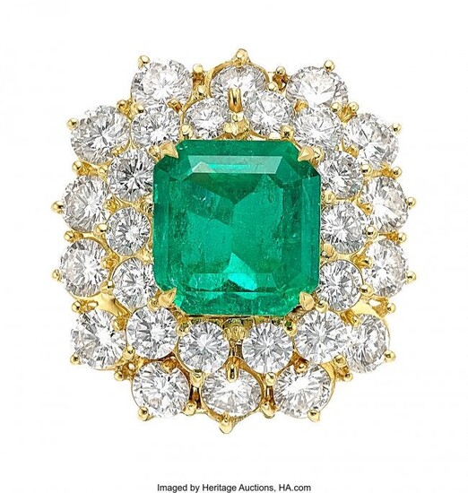 Colombian Emerald, Diamond, Gold Ring Stones: E