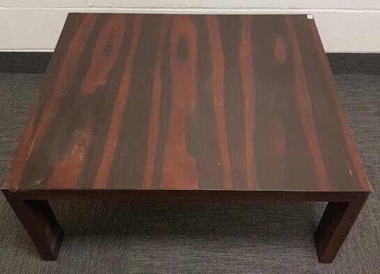 Contemporary wood (pine ?) coffee table - 34" x 37" x