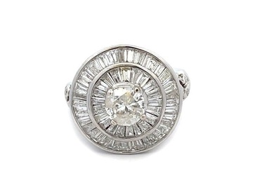 Diamond Ballerina Ring With a 1 carat center diamond