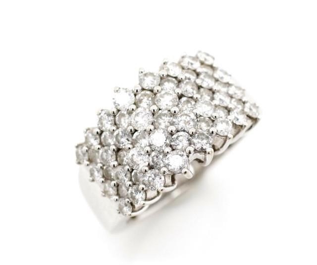 Diamond set 14ct white gold cluster ring marked 14k. Approx ...