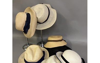 Early 20th century straw hats, French, unused, still labelle...