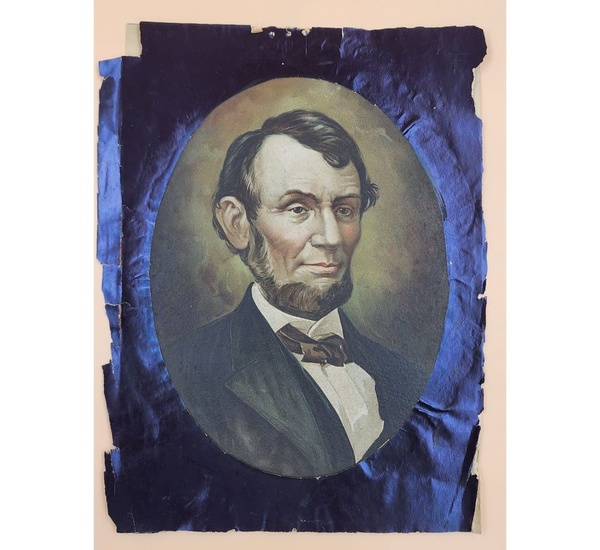 Early Antique Colored Lithograph Of Abraham Lincoln Portrait