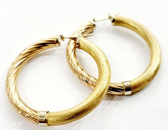 Earrings, Circle, Pendant, Gold, 18kt-750 Made in Italy <br>Corvino jewelry...