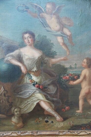 Ecole française du XVIIIe - Portrait présumé de Mme de Pompadour