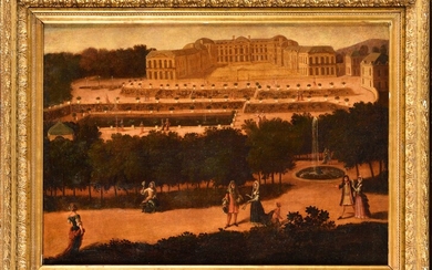 École française du XVIIIe siècle. « Vue du château de Saint Cloud, vers 1750 »...