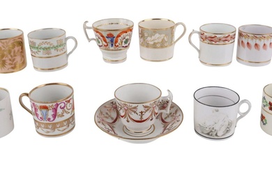 Eleven Parcel-Gilt Porcelain Teacups