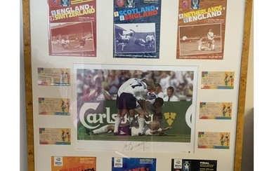 England Euro 96 Signed Framed Football Display: Massive item...