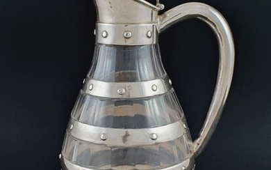 Ewer (1) - .950 silver, crystal - Charles Hack - France - Second half 19th century