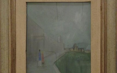"Figure al molo" olio cm. 34x24