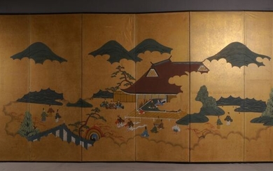 Folding screen - Wood and paper - Japan - Taishō period (1912-1926)