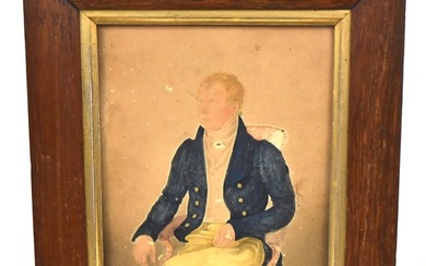 Folk Art Portrait of Military Gentleman
