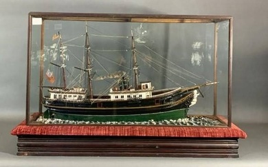 Folk Art Ship Model of a Steamship