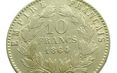 France. 10 Francs 1864-A Napoleon III