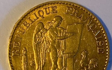 France. Third Republic (1870-1940). 20 Francs 1875-A Génie