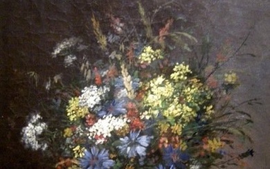 French school, end of 19th century - Vase with summer flowers