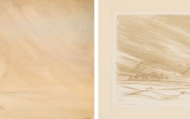 George Elbert Burr (2) A Sandstorm on the Little Colorado River, Arizona (Study & S. 189), 1920 & c.