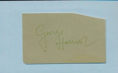 George Harrison Beatles Signed/Auto Cut on 3x5 Index Card JSA 179932