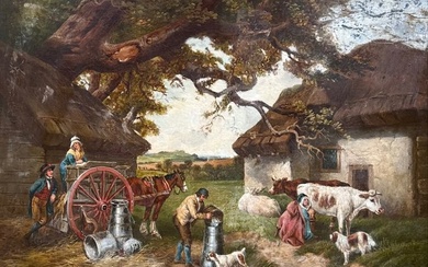 George Morland (1763-1804), Follower of - Filling the Milk Churn