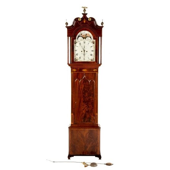 Georgian Mahogany Inlaid Tall Case Clock