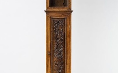 Grandfather clock case. Beech. Base and door with...