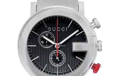 Gucci G-Chrono YA101361 - G-Chrono Quartz Black Dial Stainless Steel Men's Watch