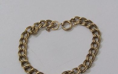 HEAVY GOLD BRACELET, 9ct yellow gold curb link style bracele...