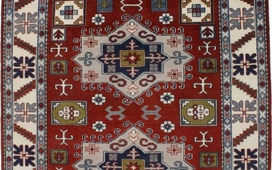 Hand-Knotted Kazak Tribal 8X10 Geometric Design Oriental Rug Foyer Home Carpet