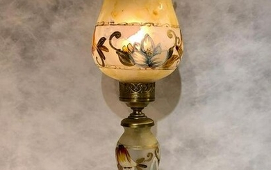 Handblown and handpainted Italian art glass lamp