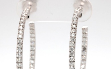 Hoop earrings White gold Diamond (Natural)