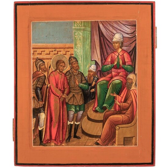 Icon, Christ before Pilate - Wood - 19th century