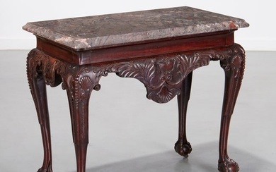 Irish George III marble top mahogany console