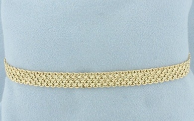 Italian Diamond Cut Mesh Bracelet in 14k Yellow Gold